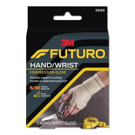 FUTURO Energizing Support Glove, Small/Medium, Fits Palm Size 6.5 in. - 8.0 in., Tan 09183EN